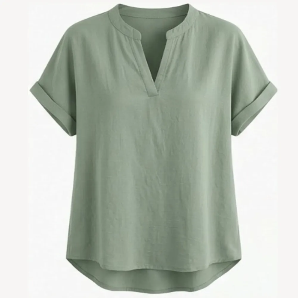 Soft Drape V Neck Blouse
