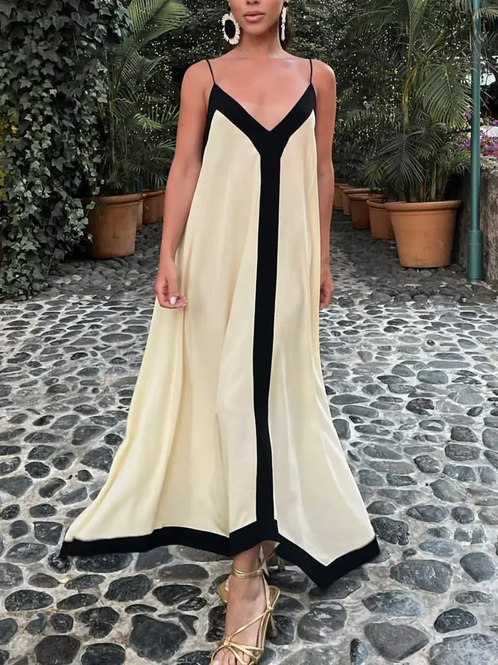 Old Money Aesthetics Slip Long Dress