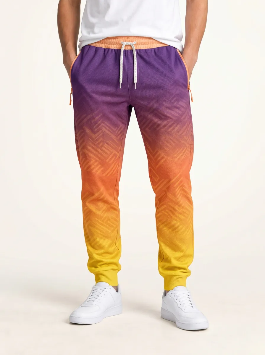 Men's Gradient Bold Print Graphic Sweatpants
