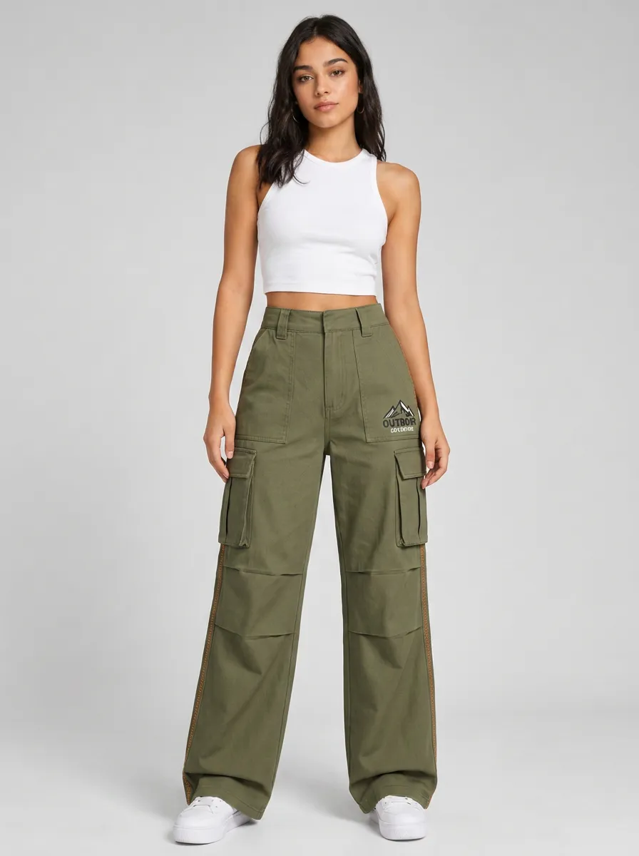 Women's Outdoor Adventure Mountain Printed Cargo Pants
