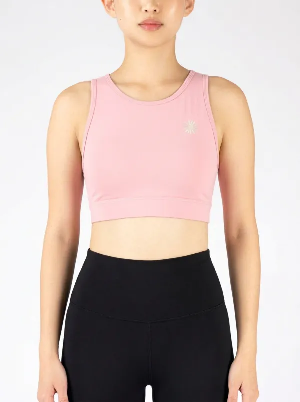 Women's Floral-Embroidered High-Neck Sports Bra