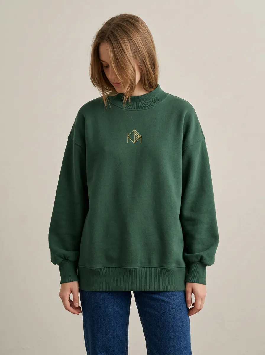 Women's Minimalist Geometric Logo Printed Sweatshirt