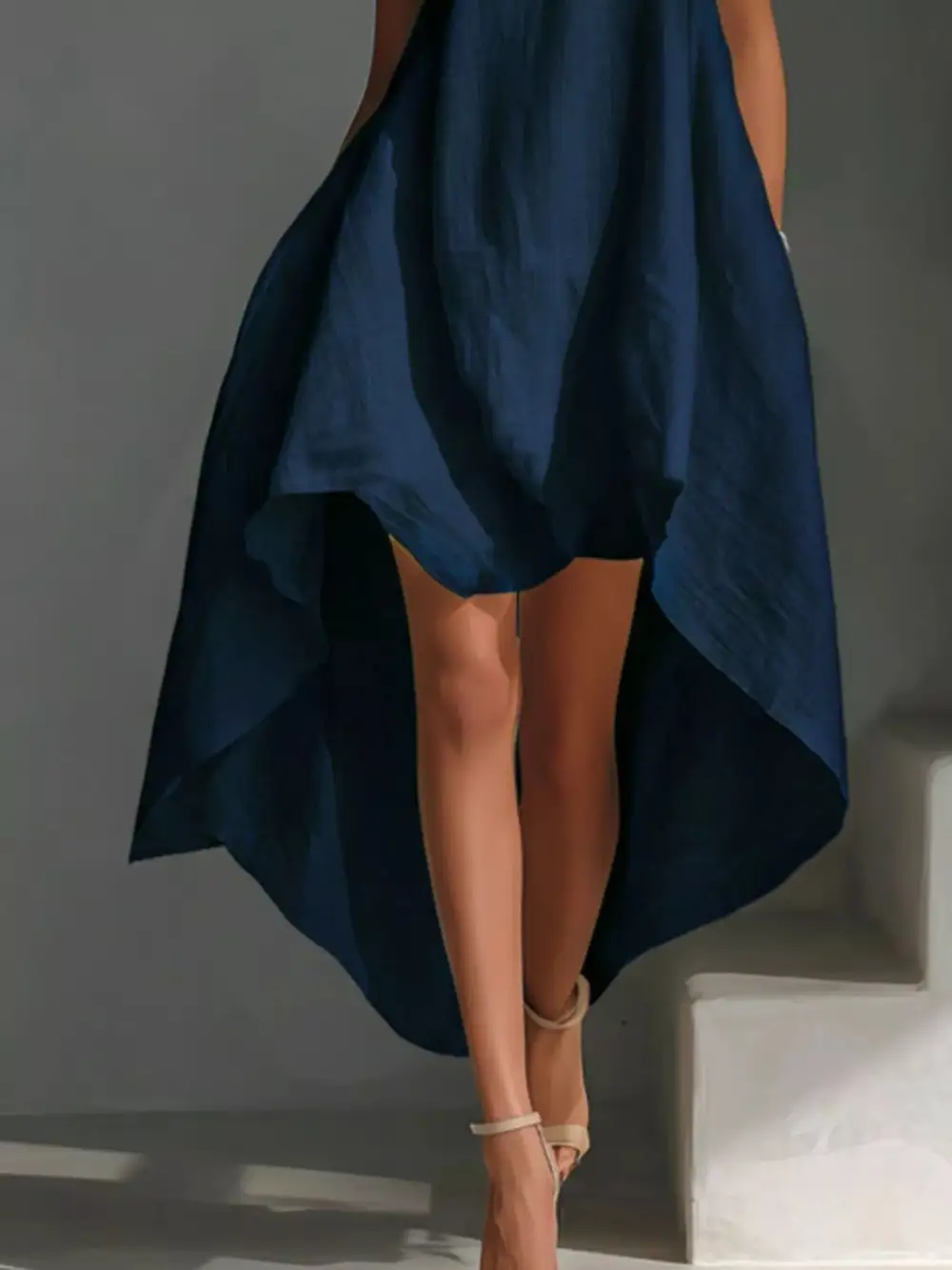 Round Neck Sleeveless Dress Casual