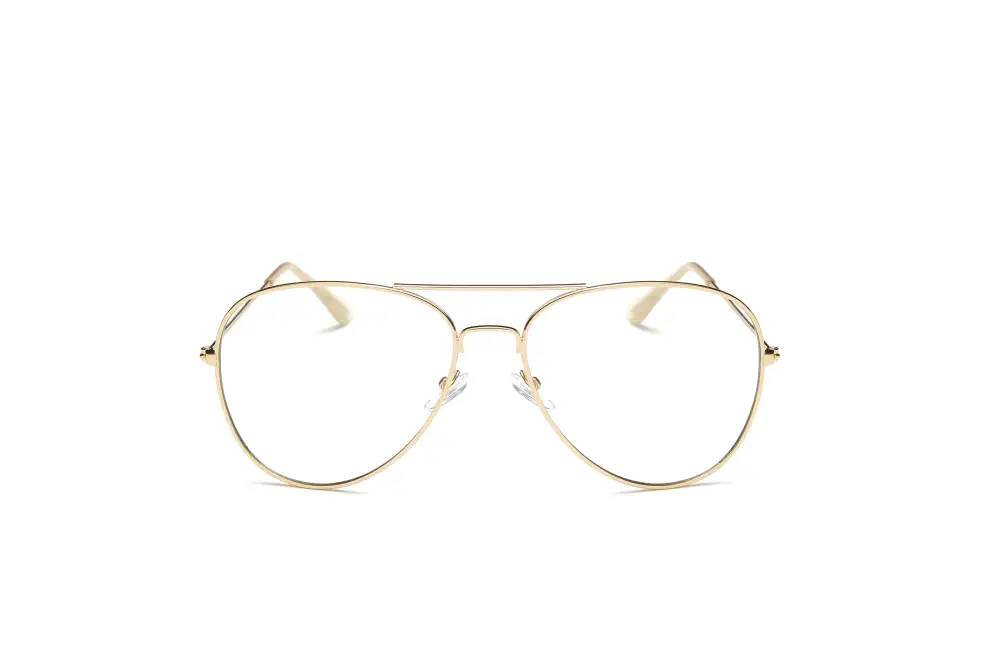F Trendy Teardrop Aviator Clear Lens Sunglasses
