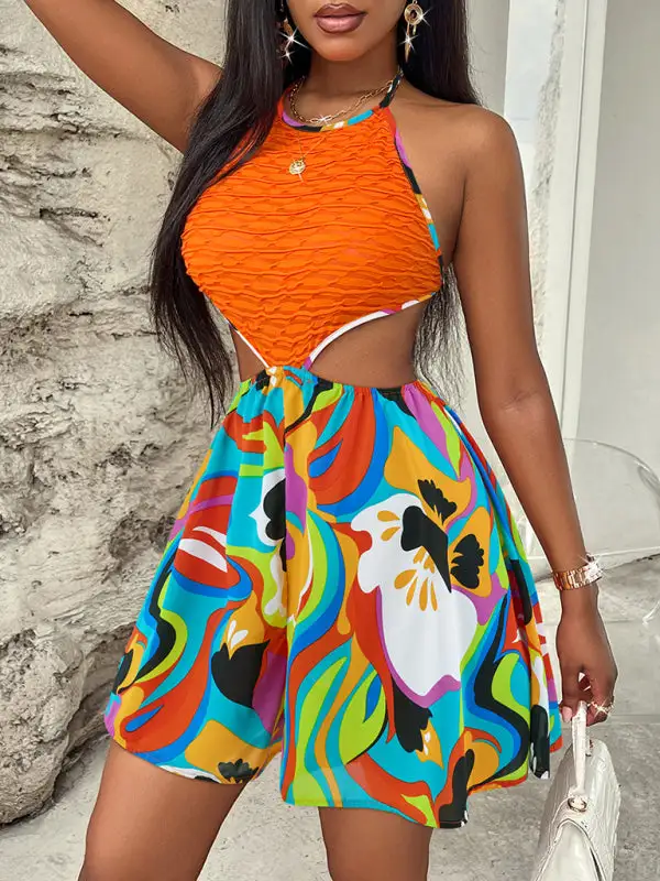 Hollow Bright Halter Jumpsuit