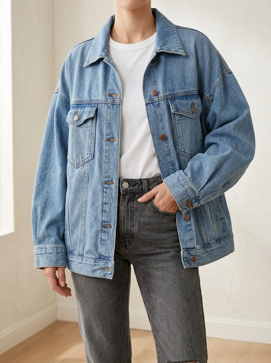 Women's Denim Jacket with Casual Detail