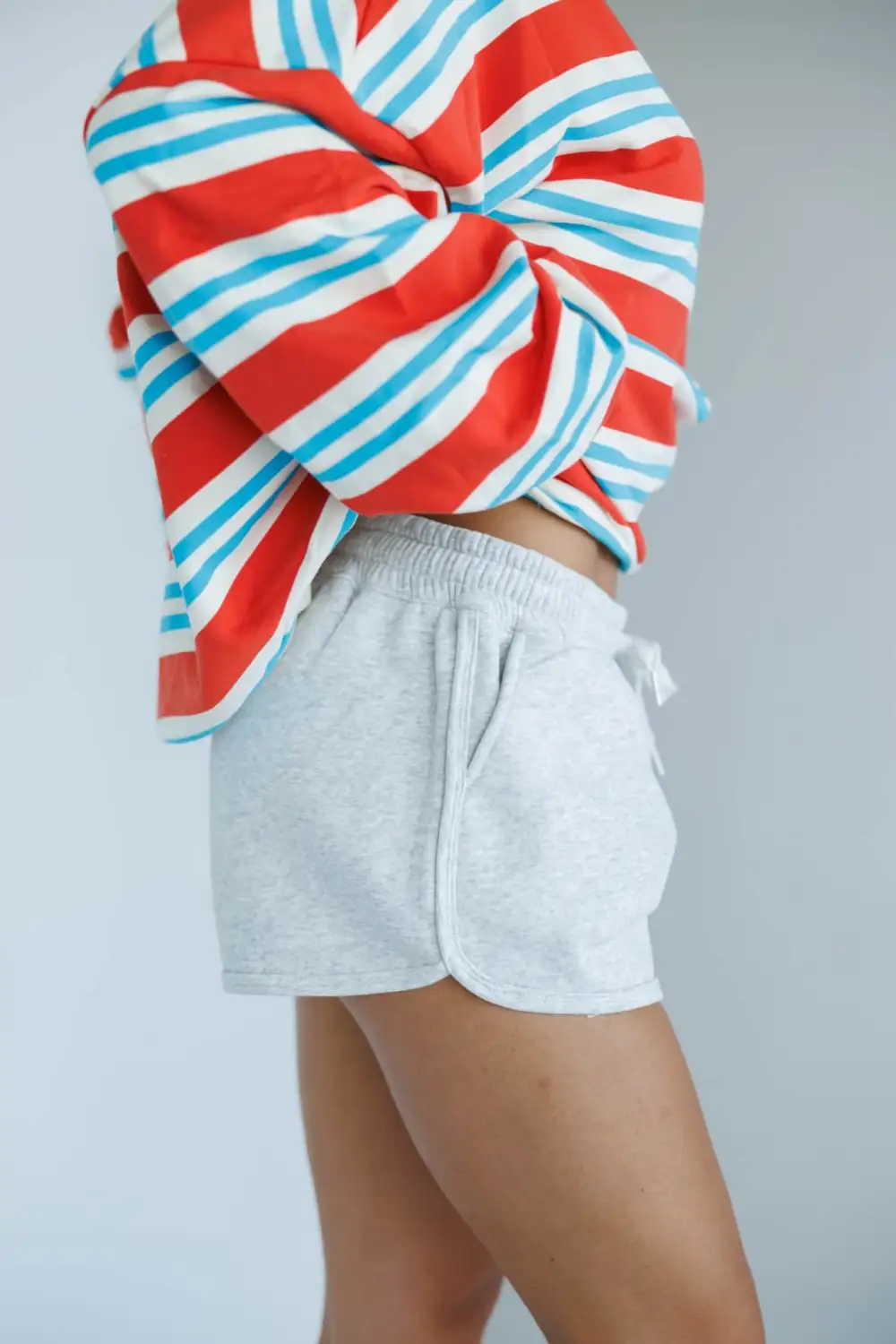 Classic Cotton Elastic Waist Drawstring Casual Shorts