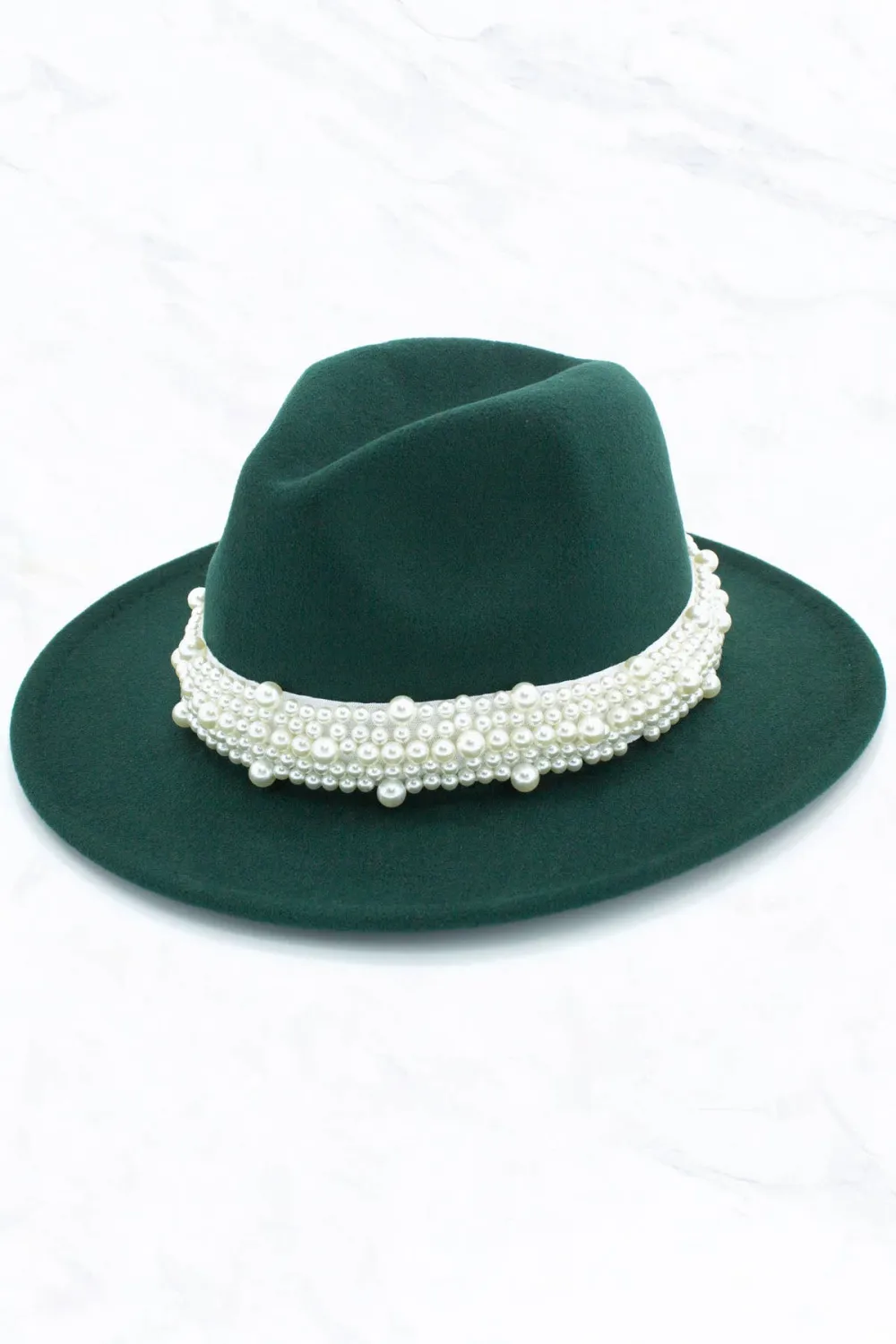 New Style Fashion Fedora Jazz Hat with Wide Pearl Belt
