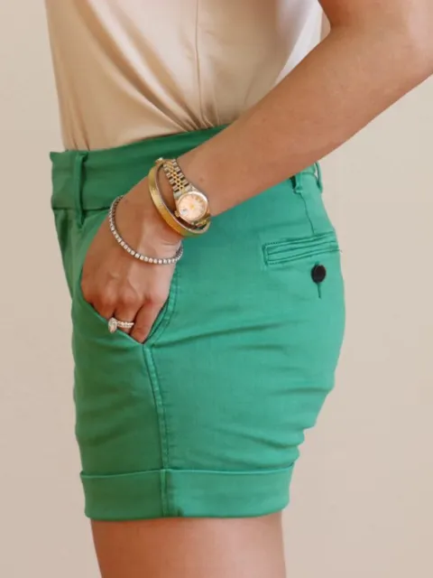 High Rise Cuffed Pocketed Tailored Shorts