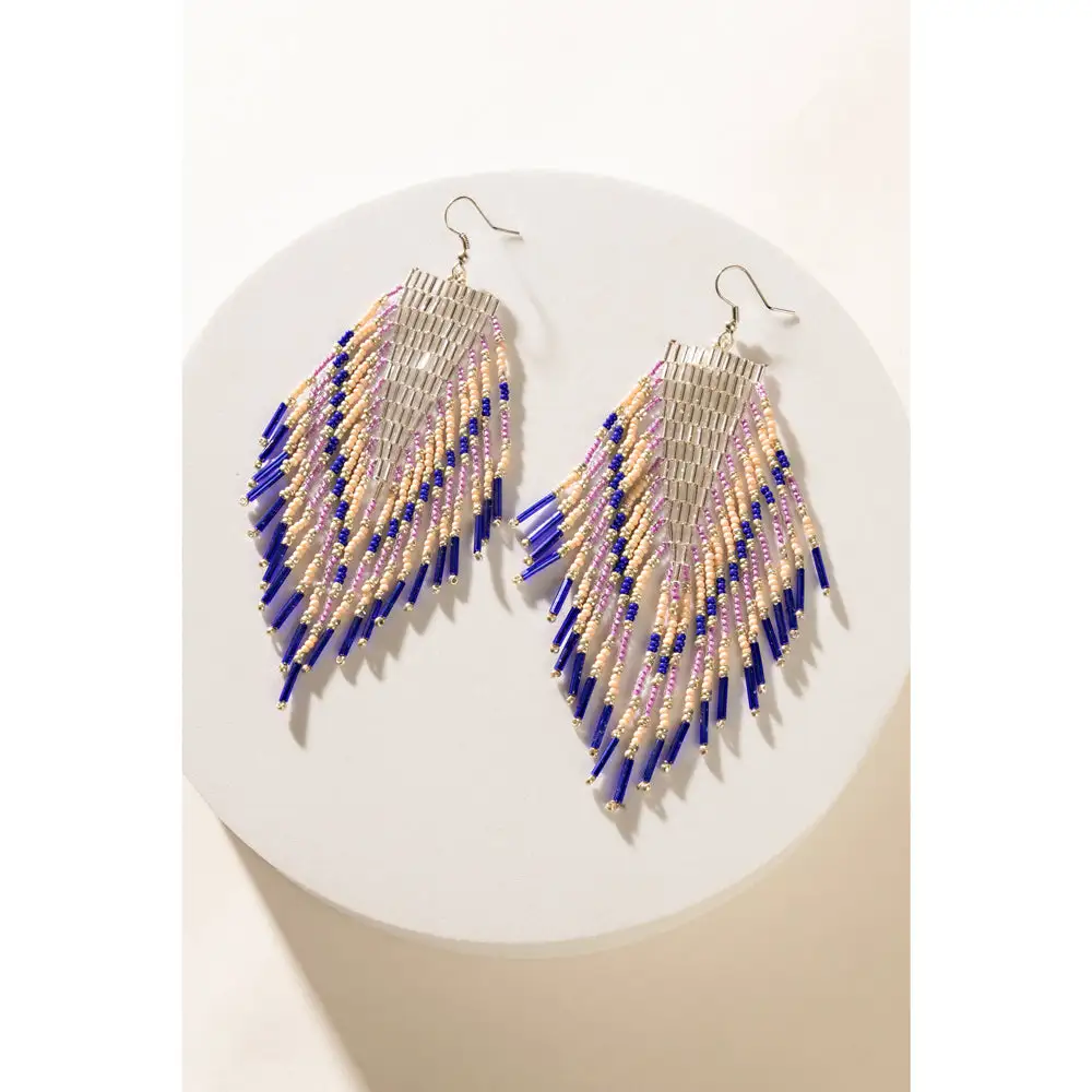 Graphic Detailed Artful Beaded Earrings