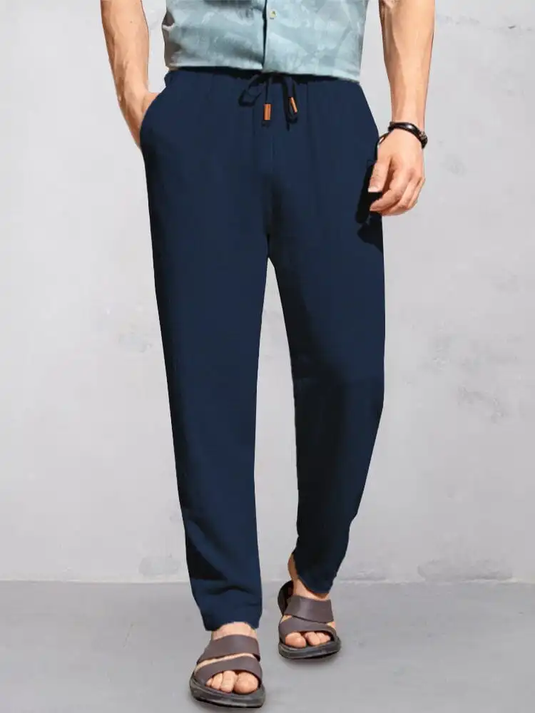 Cotton Linen Pull On Pants