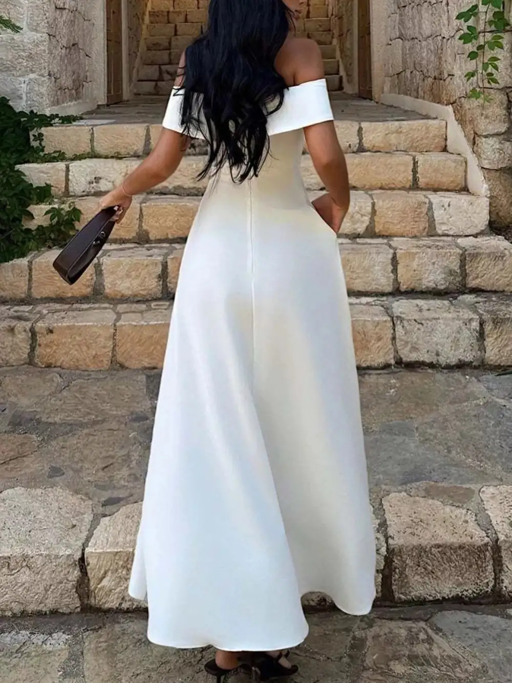 Structured Shape Off Maxi Dress