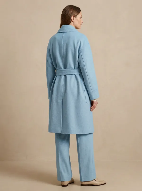 Wool Blend Belted Trench Coat