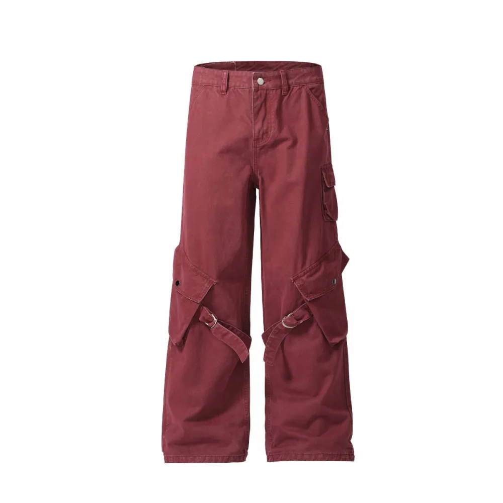 Men's Straight Leg Cargo Denim Jeans