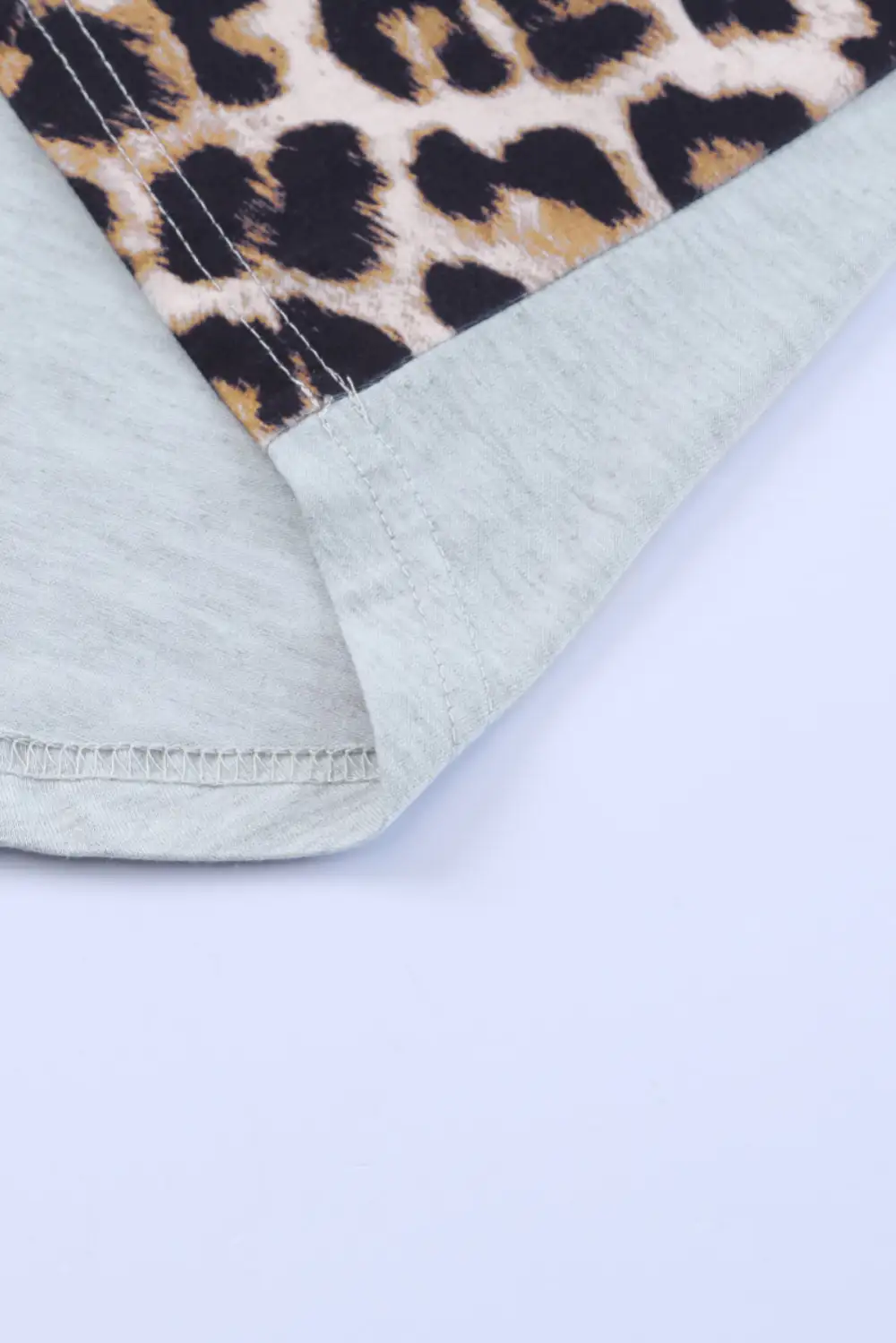 Leopard Splicing O-Neck Short Sleeve