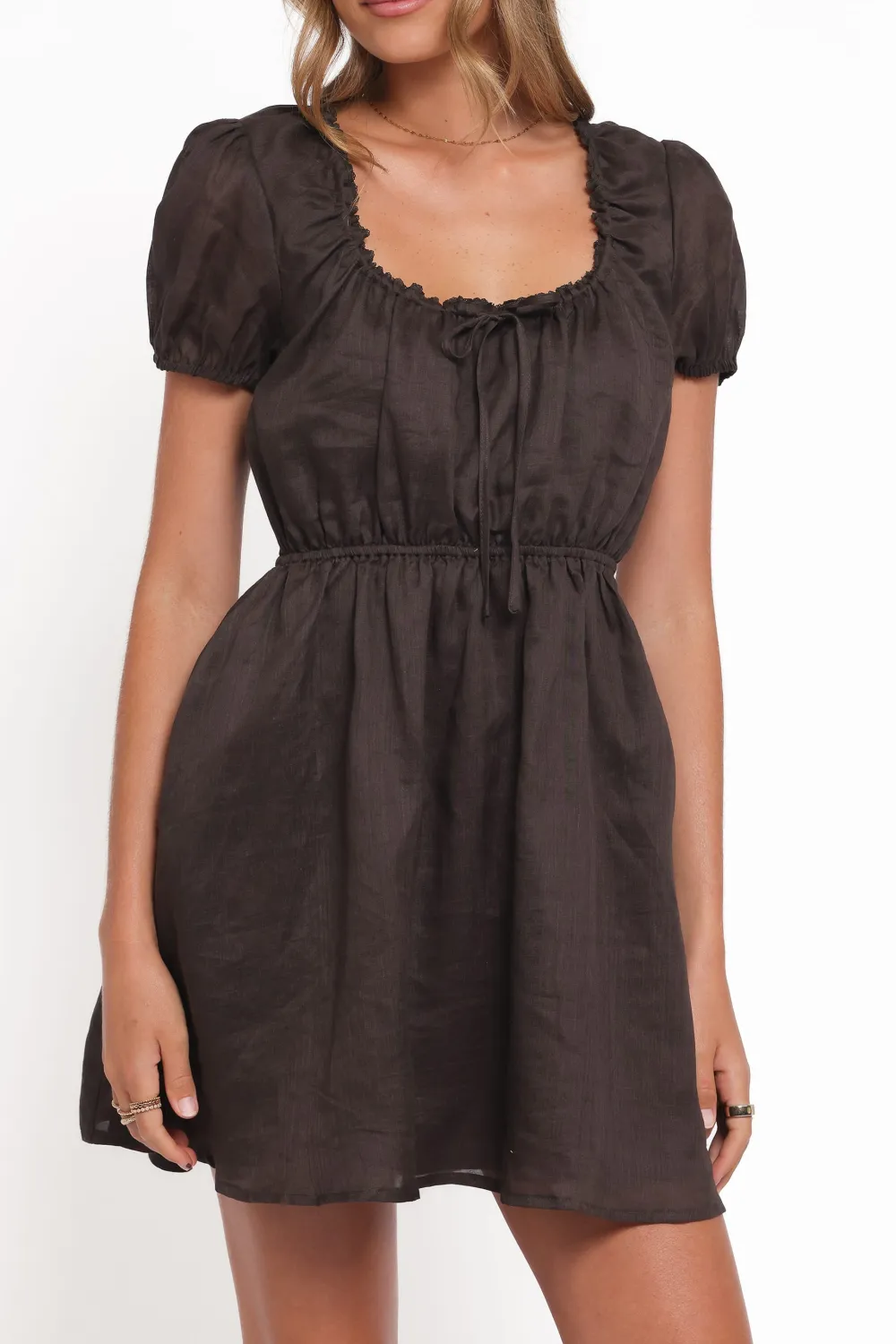 Short Sleeve Square Neck Mini Dress