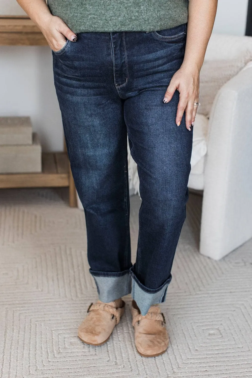 High-Rise Straight Leg Clean Finish Everyday Jeans