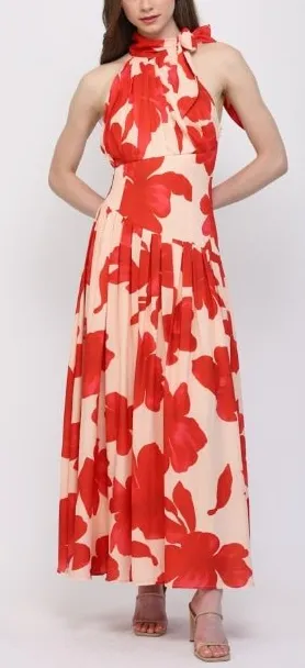 Bloom Halter Neck Maxi Dress