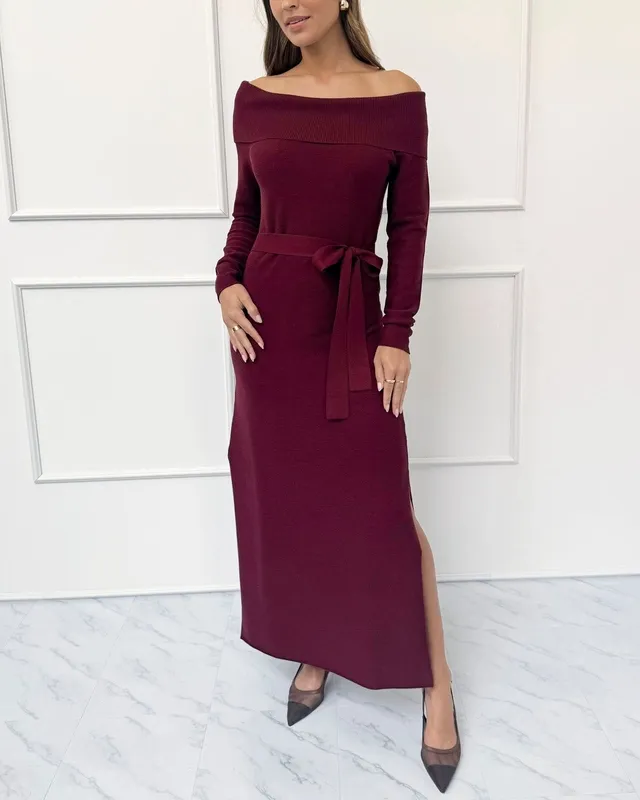 Gentle Shoulder Sweater Dress