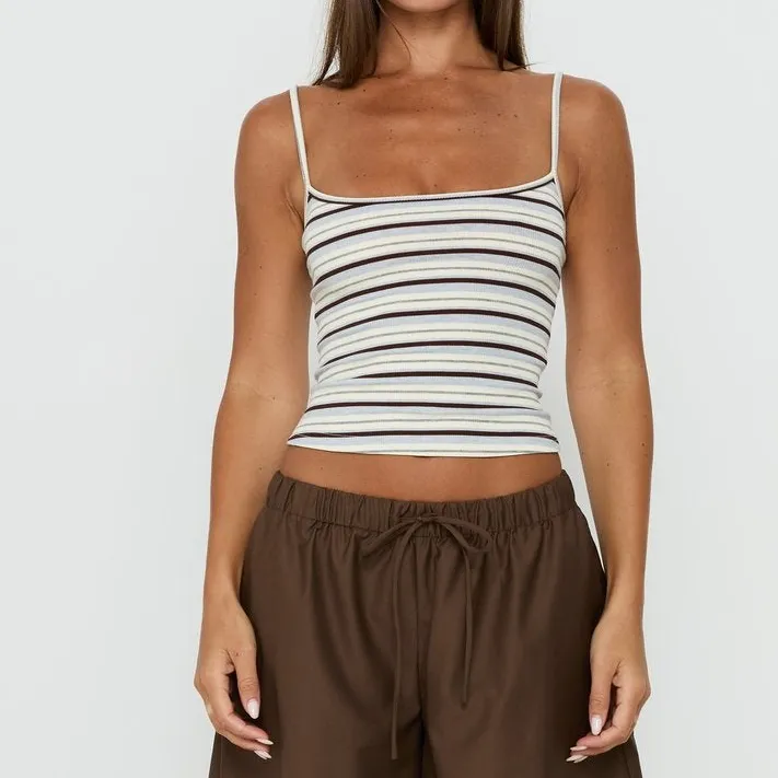Scoop Neck Ribbed Cami Tank Top