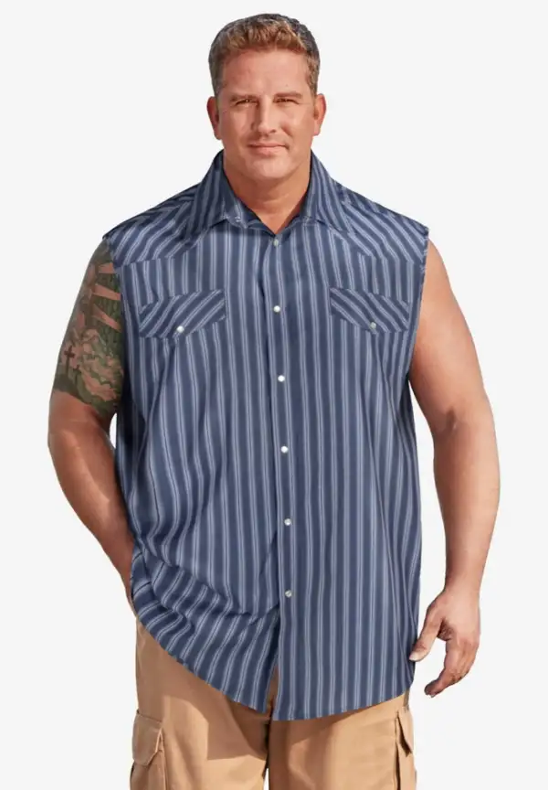 Western Snap Front Muscle Shirt