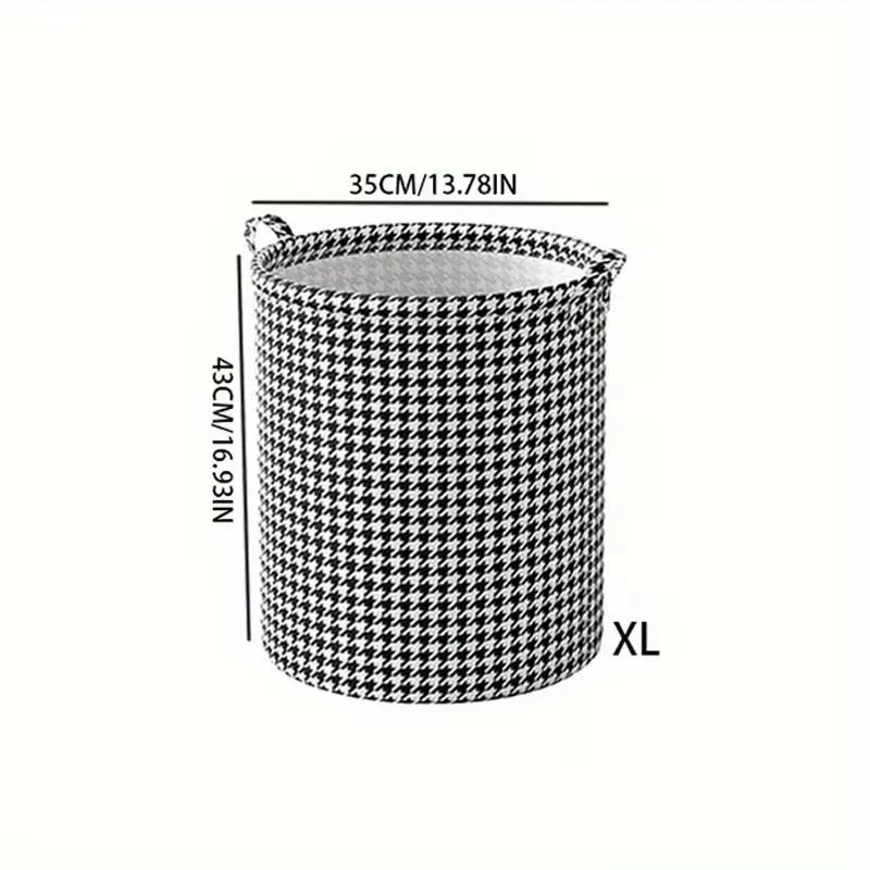 Houndstooth Pattern Collapsible Laundry Hamper
