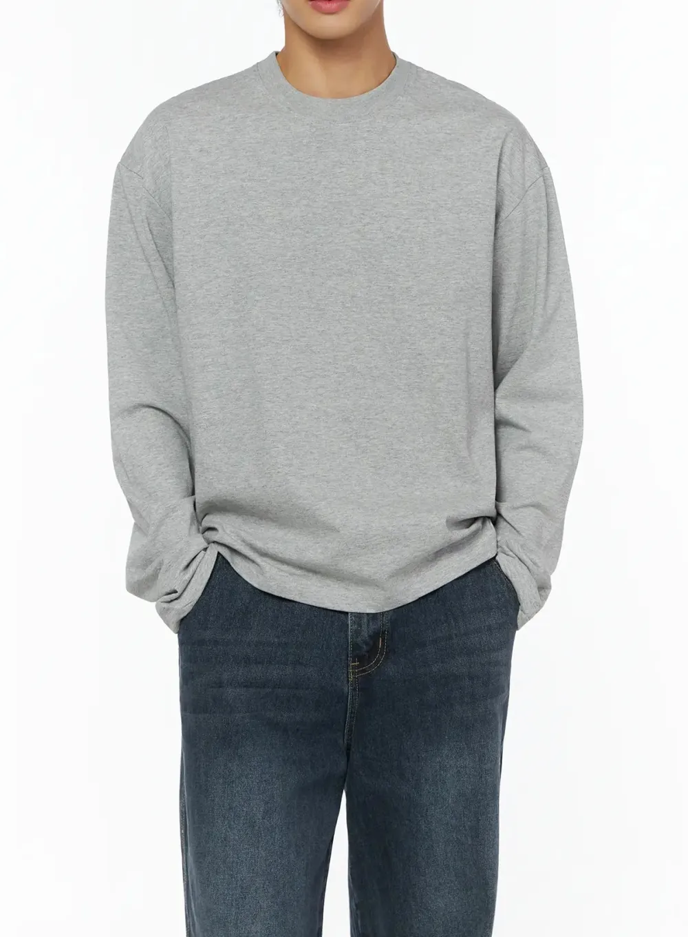 Men's Heavyweight Semi-Cropped Long Sleeve Tee