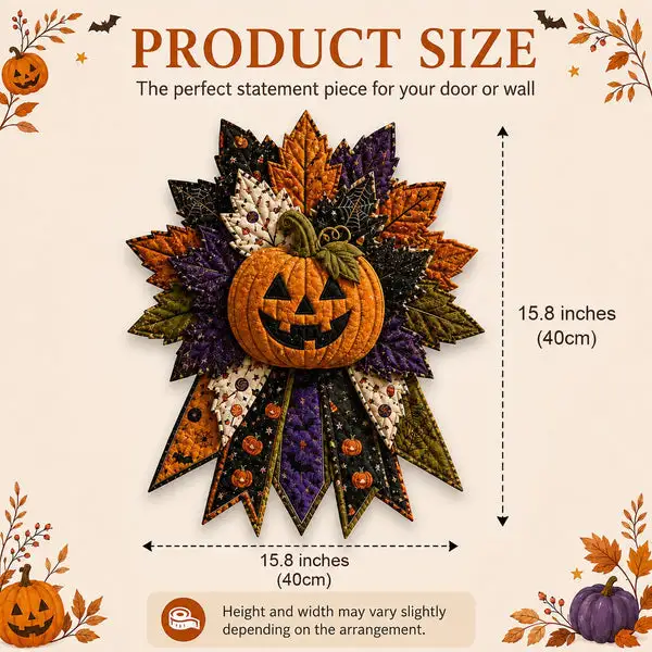 ✨🎃DIY Quilted Halloween Pumpkin Door Hanger Kit