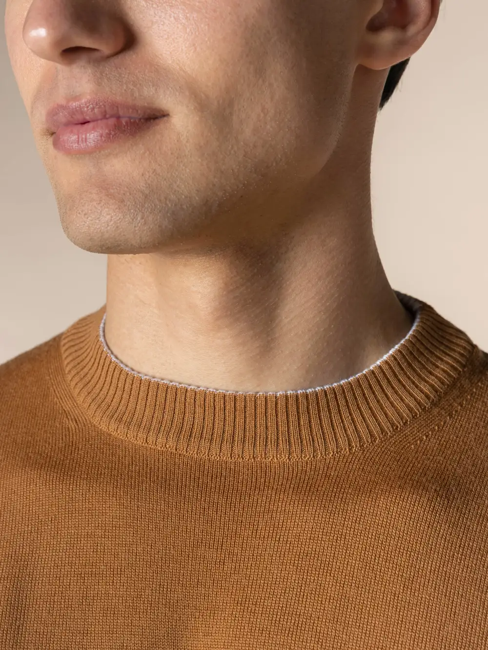 Extrafine Merino Merino Wool Slim Fit Crew Neck Knit Construction Design Crew Neck Sweater