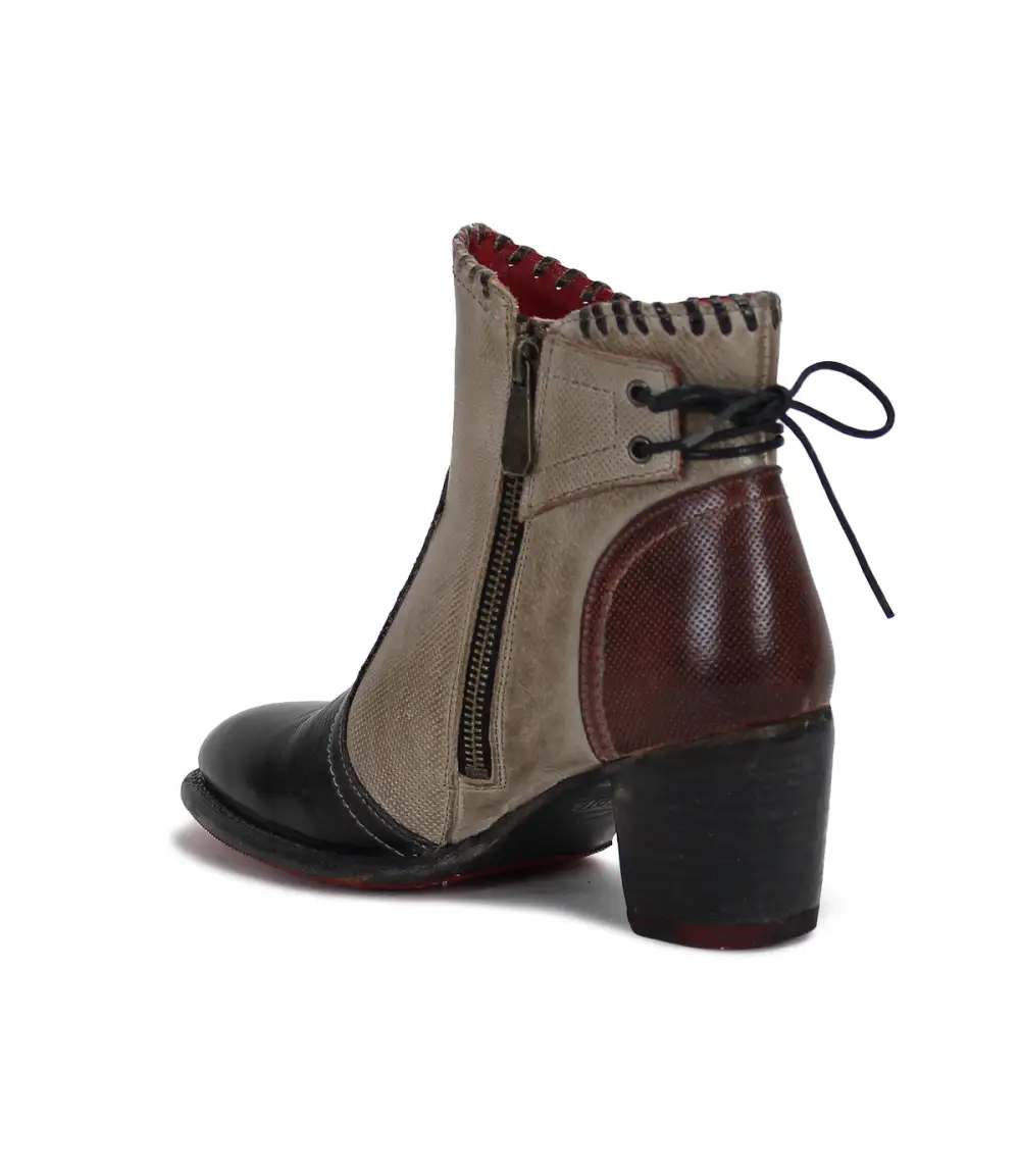 Back-Lace Side-Zip Ankle Boots