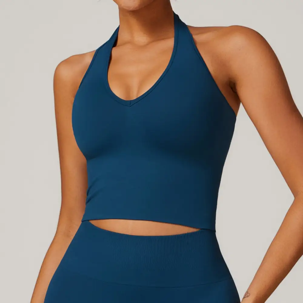 LuxeFeel Seamless Halter Sports Bra