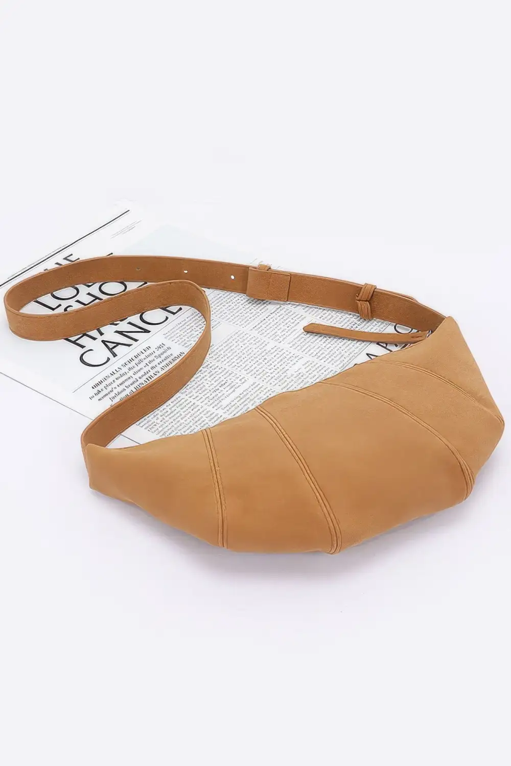 Faux Suede Croissant Bag