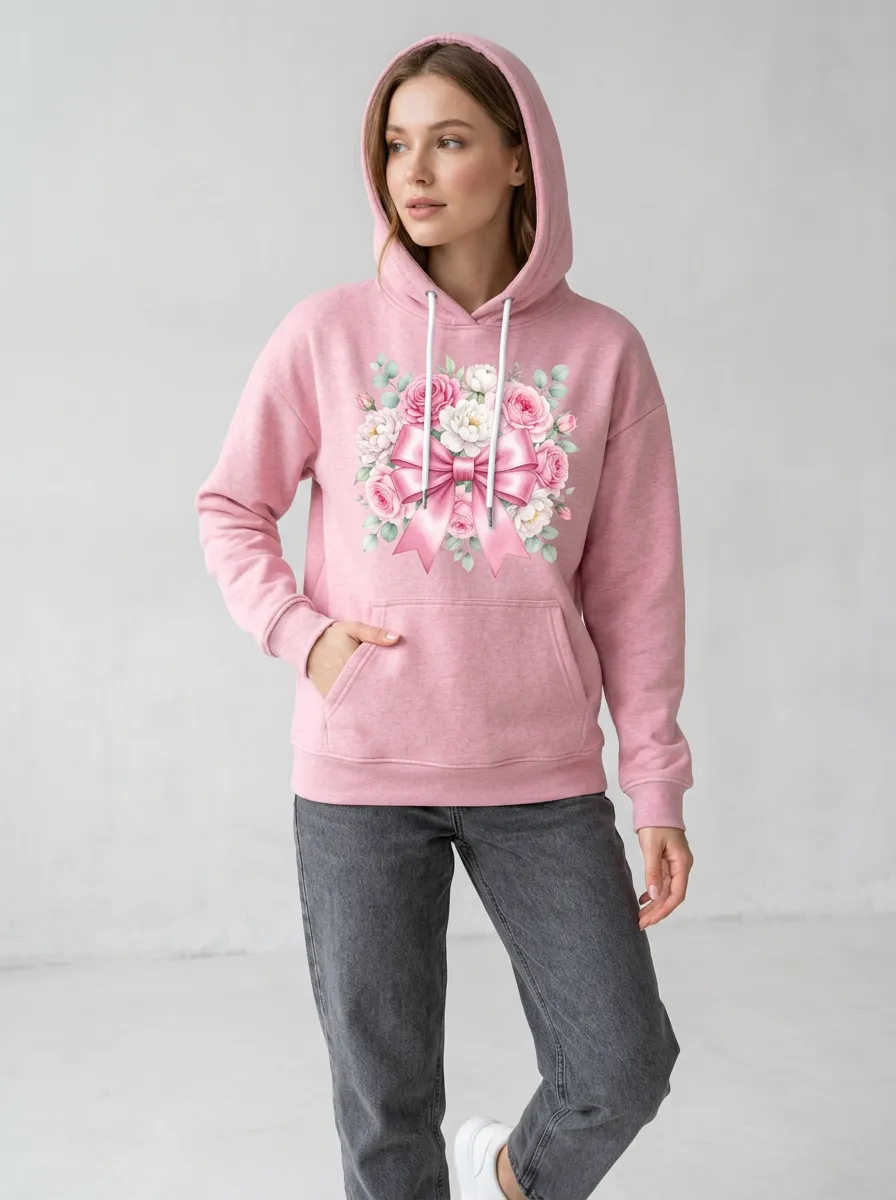 Women's Hope Floral Breast Cancer Awareness Hoodie