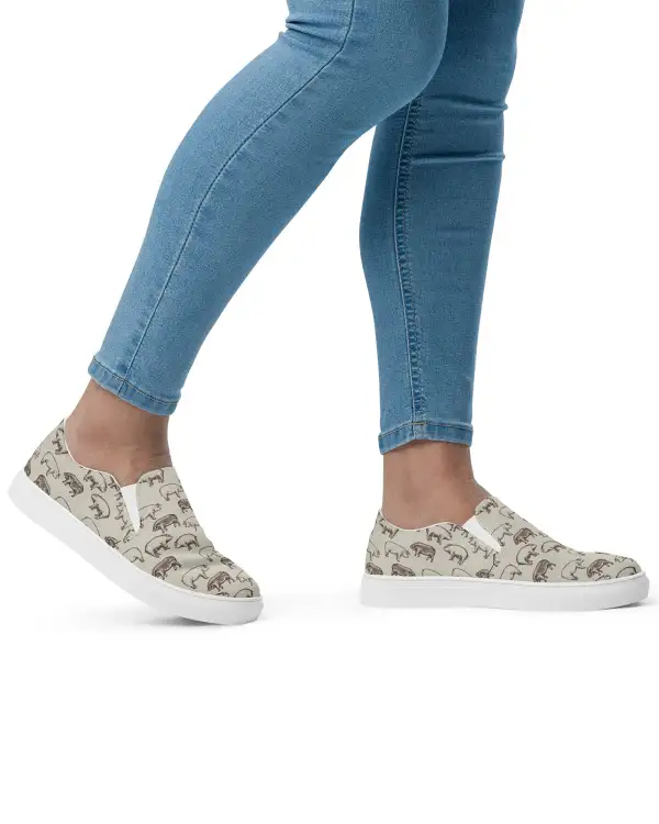 Rustic Pig Print Slip On Shoes