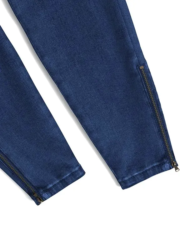 Flap Pocket Zipper Side Skinny Jeans