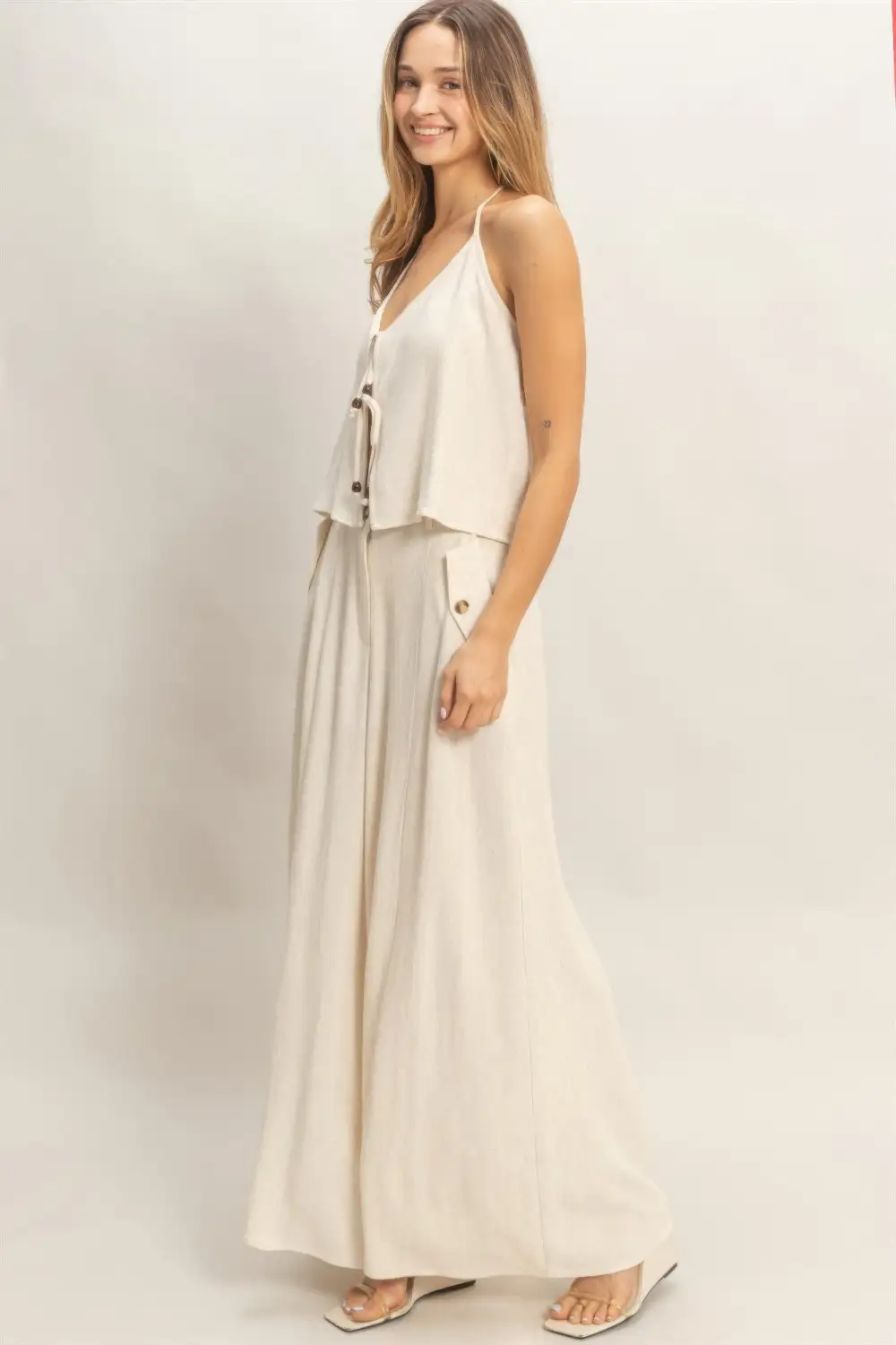 Wide Leg Flap Pocket Pants
