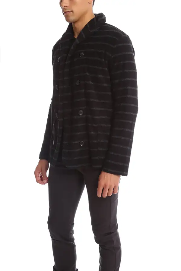 Striped Cotton Double-Breasted Jacket
