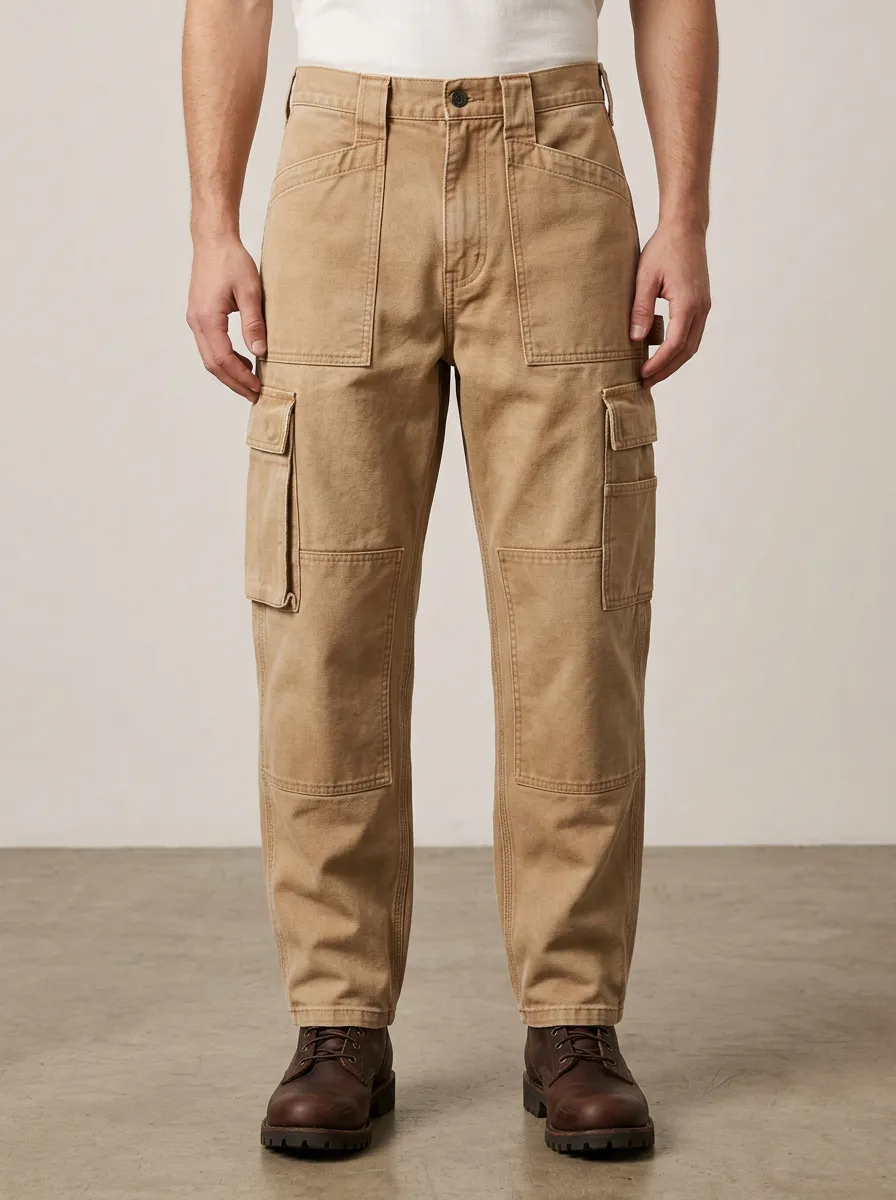 Men's Relaxed Canvas Utility Workwear Pants
