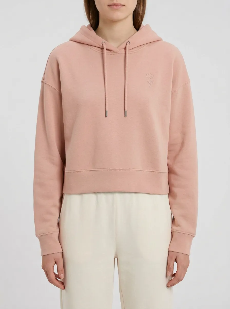 Women's Minimalist Floral Sage Green Printed Hoodie