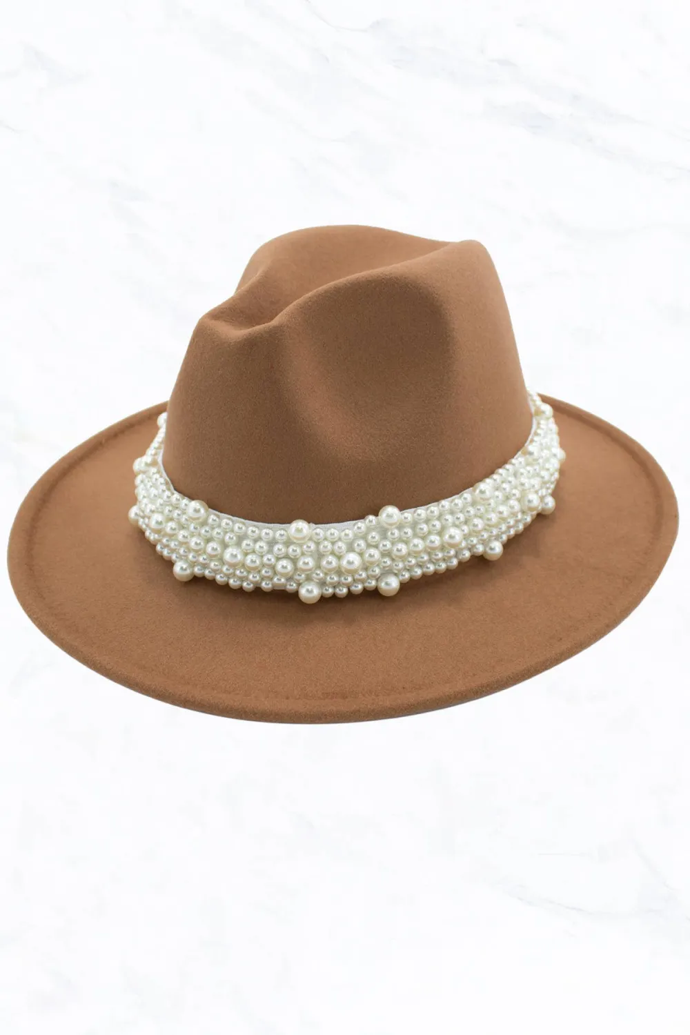 New Style Fashion Fedora Jazz Hat with Wide Pearl Belt