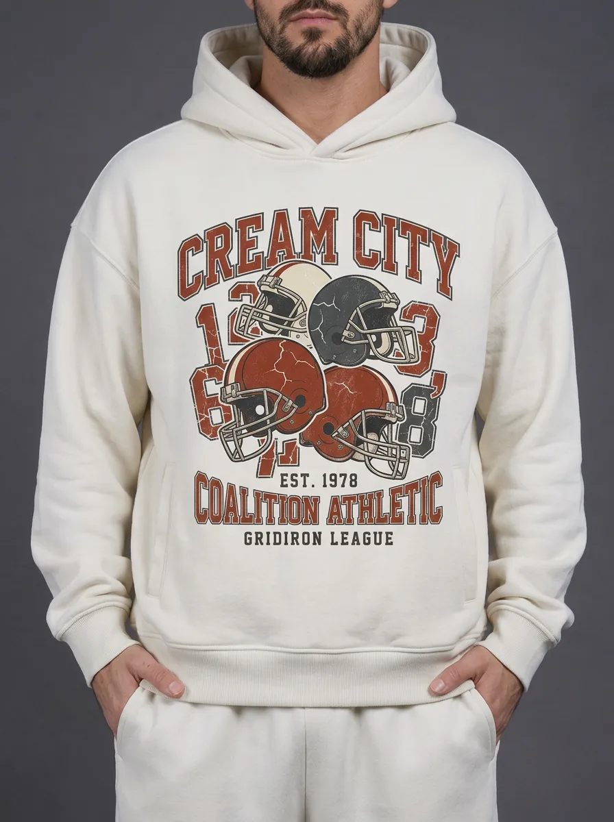 Men's Football Fan Cream City Coalition Printed Hoodie