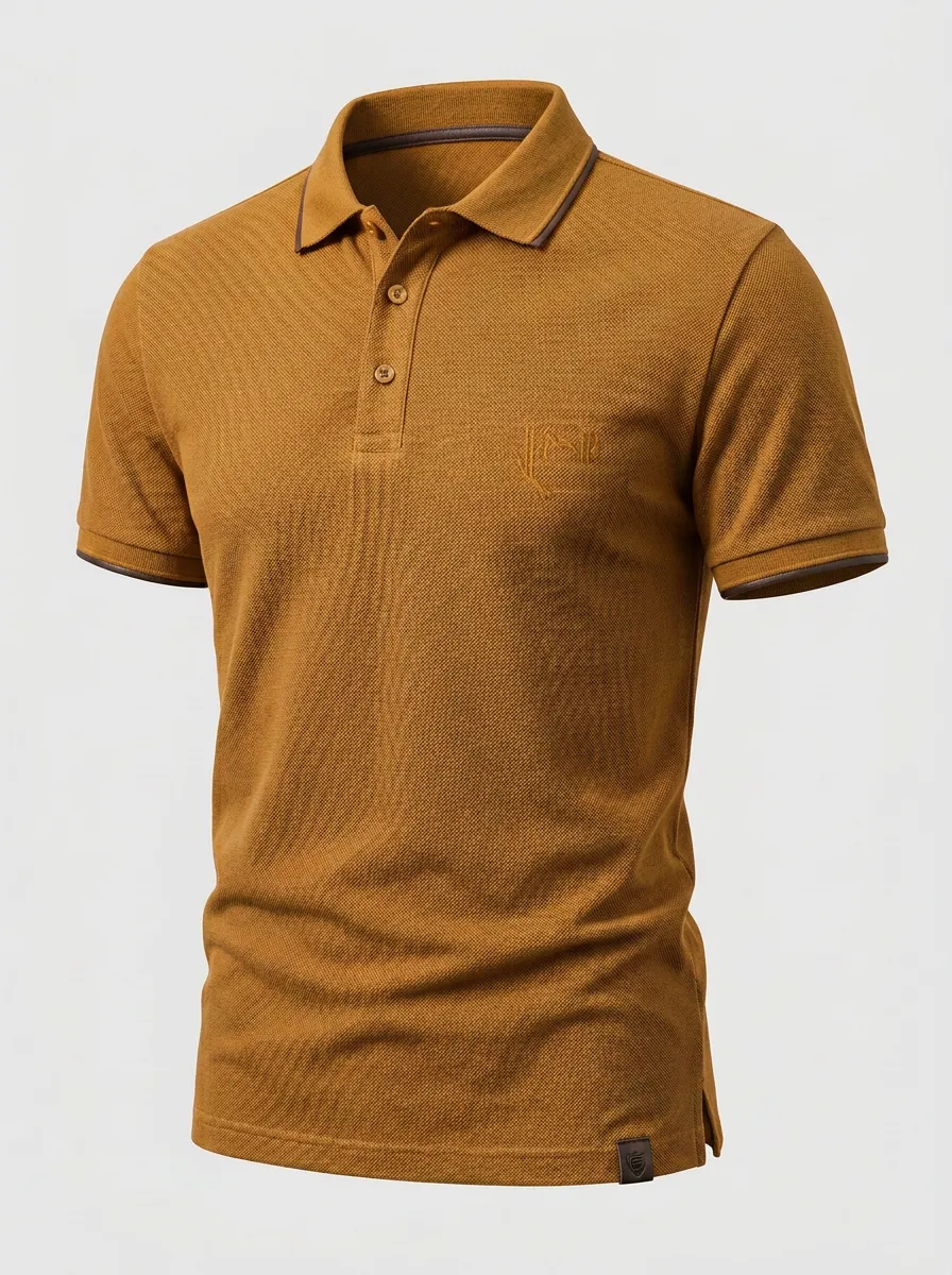 Contrast-Trim Men's Polo Shirt