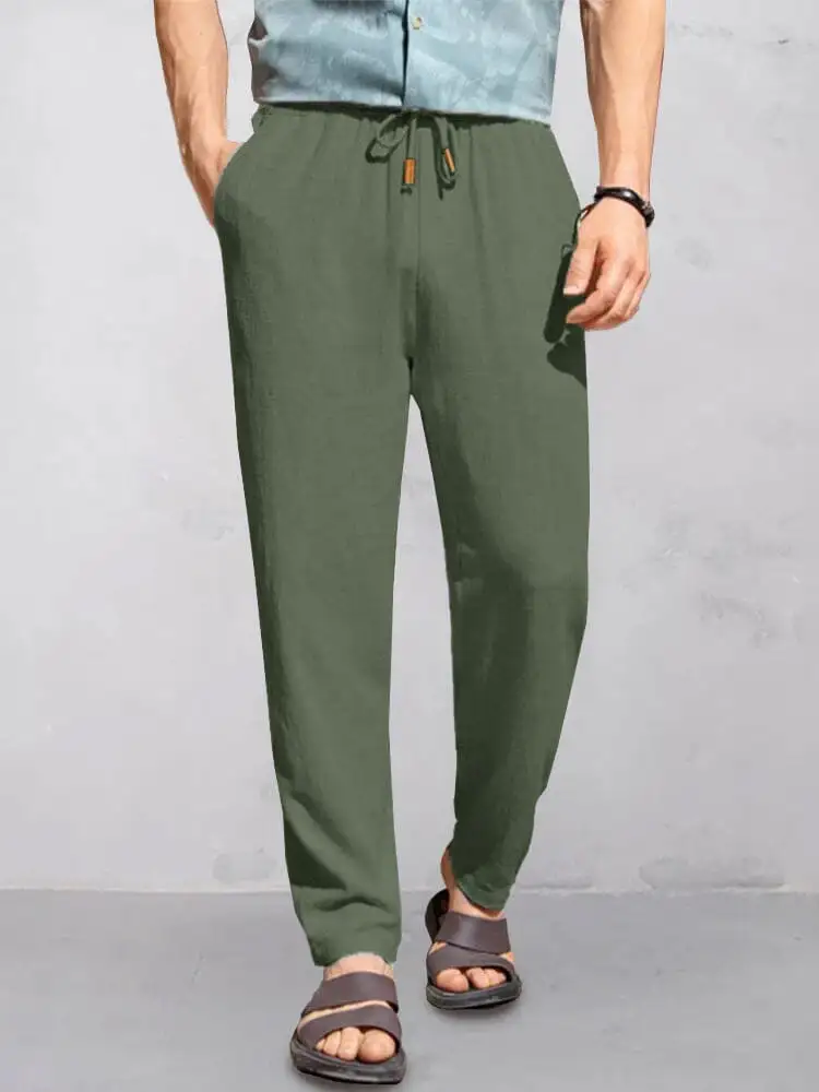 Cotton Linen Pull On Pants