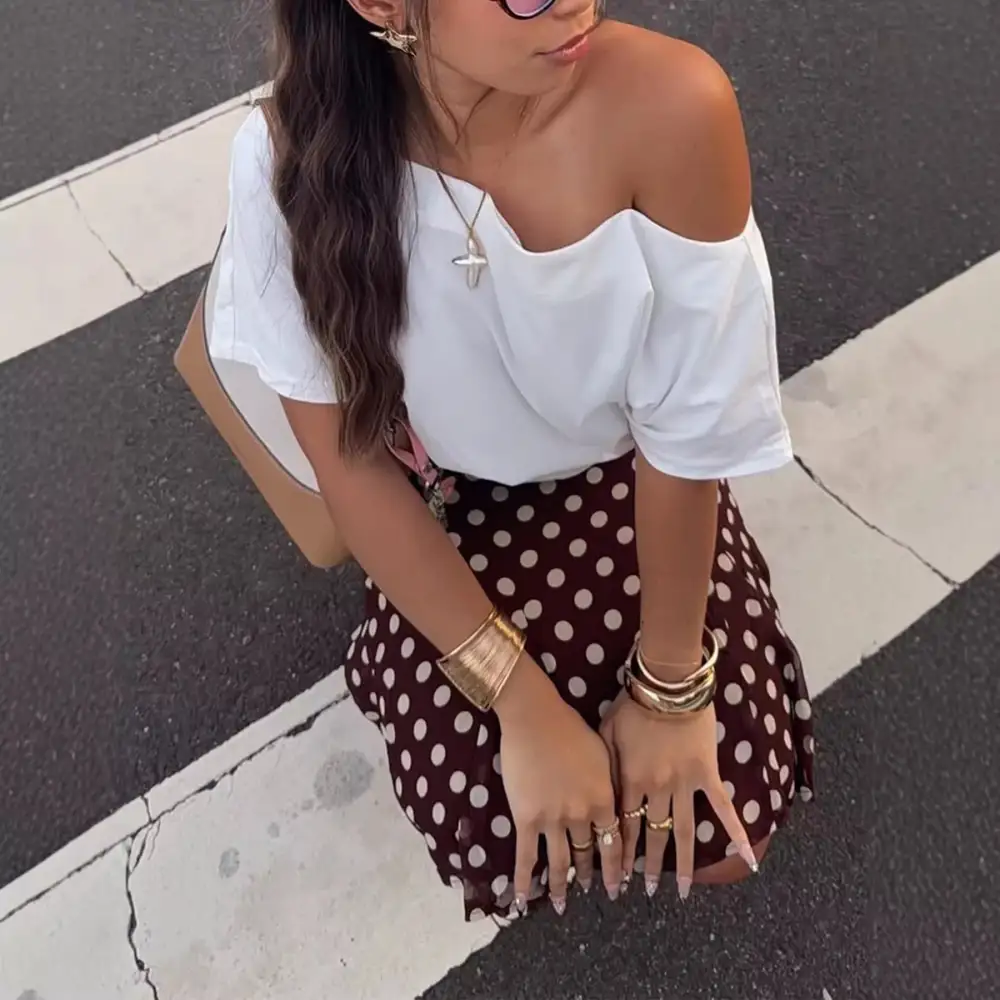 Polka Dot Midi Skirt