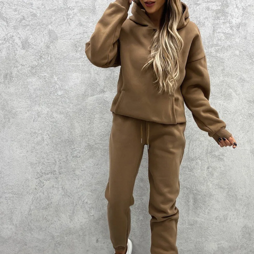 Clean-Line Hooded Sweatshirt And Pants Set