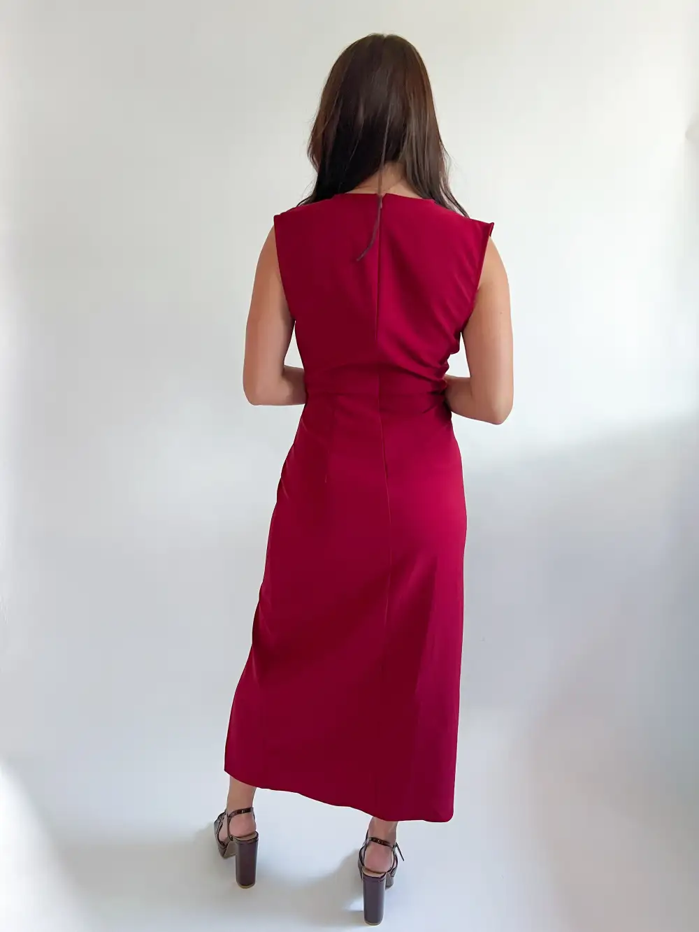 Pleated Midi Detail Dress