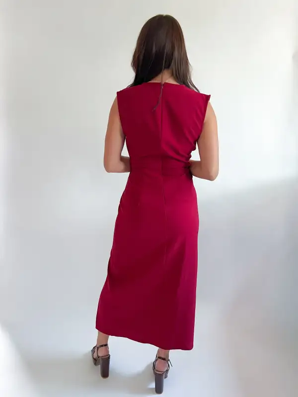 Pleated Midi Detail Dress