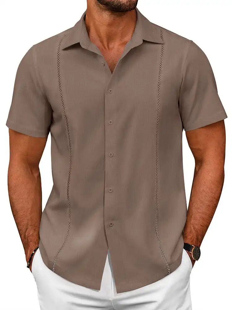 Tailored Casual Embroidered Camp Collar Shirt