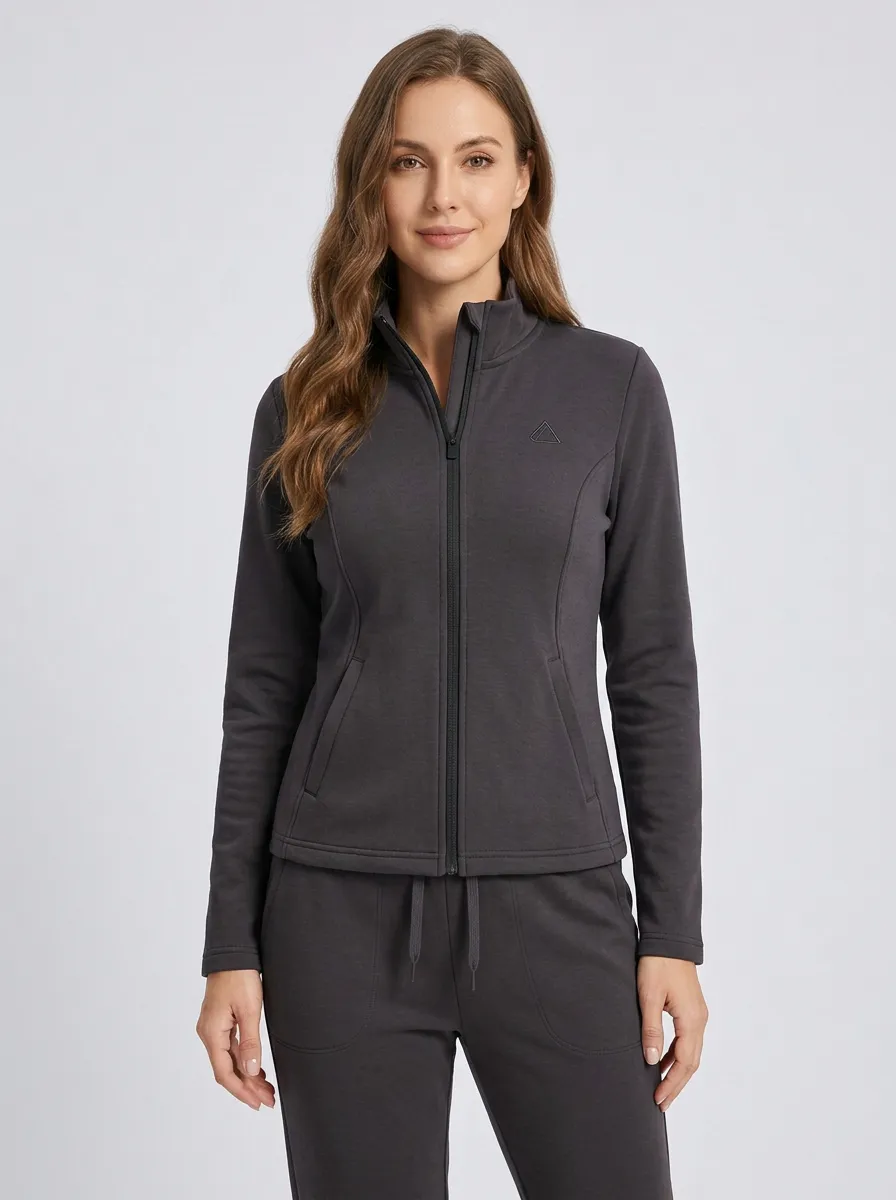 Women's Olive Green Minimalist Triangle Graphic Tracksuit