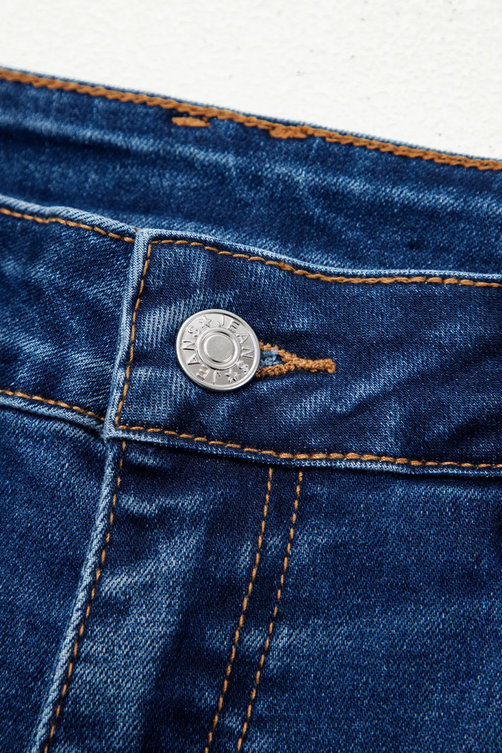 Blue Raw Hem Barrel Jeans